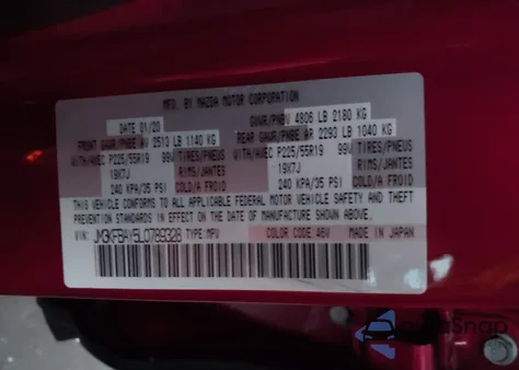 2020 Mazda Cx-5 Grand Touring Reserve from USA, damaged, VIN JM3KFBAY5L0789328